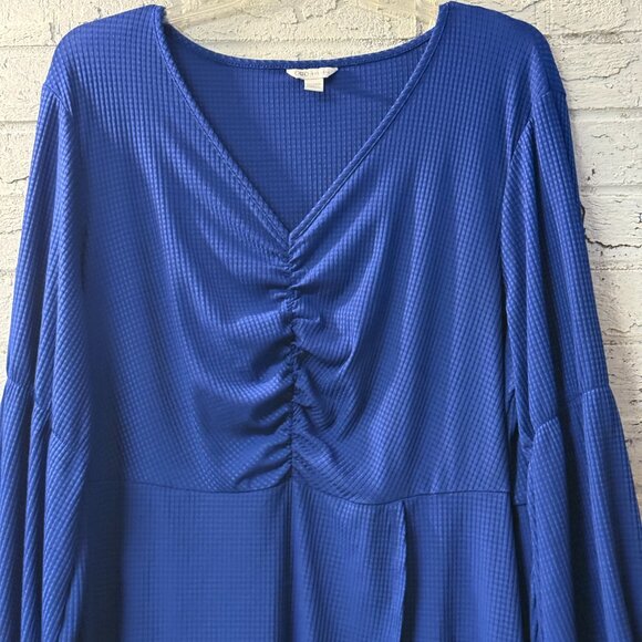 Cato Plus Size Ruched Front Tunic 22/24W - Royal Blue - Picture 2 of 9